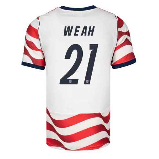 USA 2026 FIFA World Cup Soccer White Jersey Set ( Have Shorts ) Timothy Weah #21